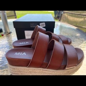 Like NEW MIA Cognac color Slip-on Sandals